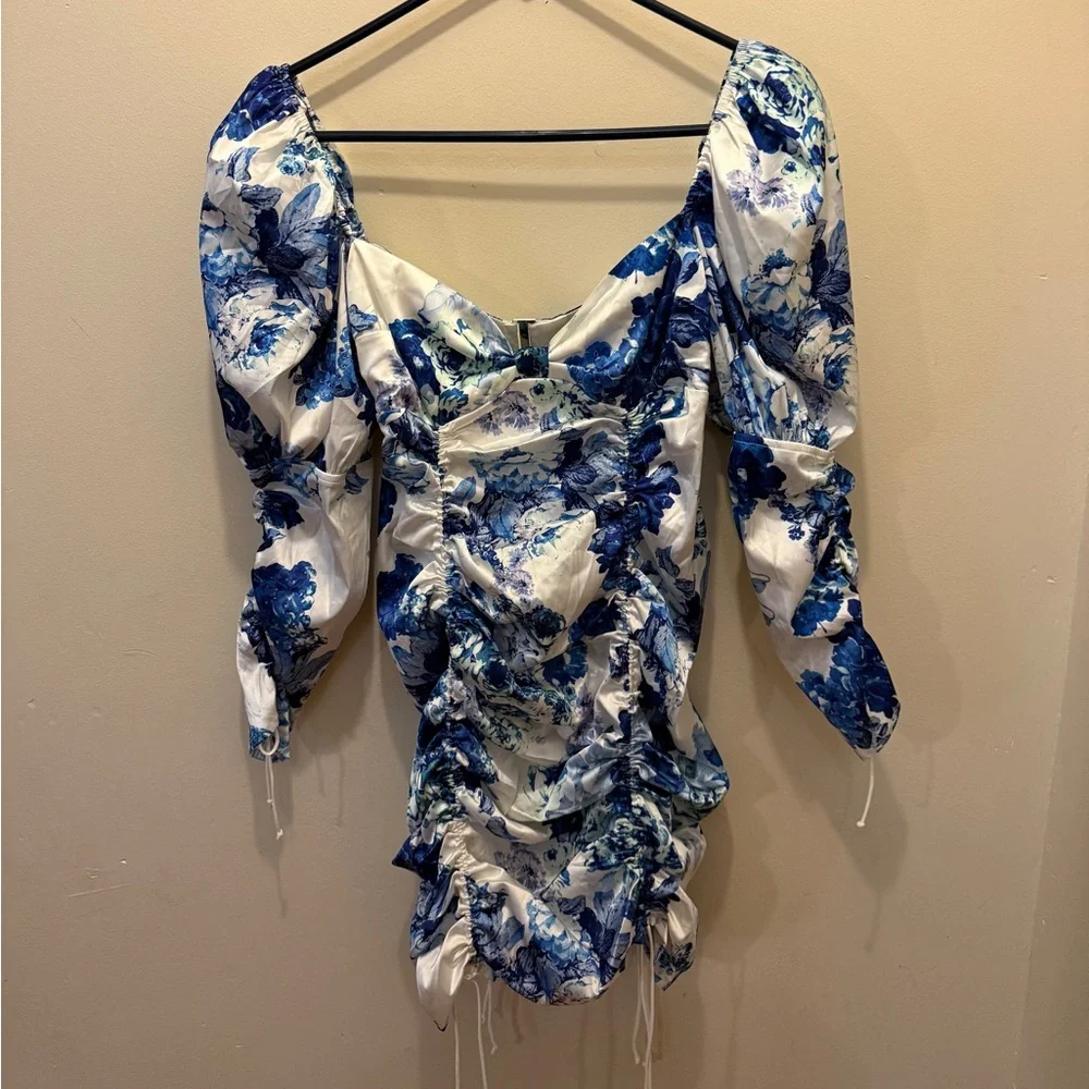 For Love & Lemons Hyacinth Drawstring Ruched Mini Dress - Picture 3 of 7